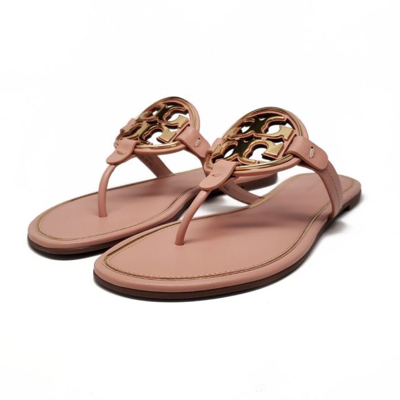 Tory Burch Metal Miller Sandals in Pink Moon/Gold - Picture 7 of 11